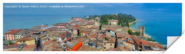 Panoramic Image of Sirmione, Lake Garda, Italy Print by Navin Mistry
