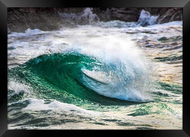 Ocean wave Framed Print by Chris Sirett