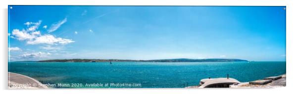 The Solent from Hurst Castle Acrylic by Stephen Munn