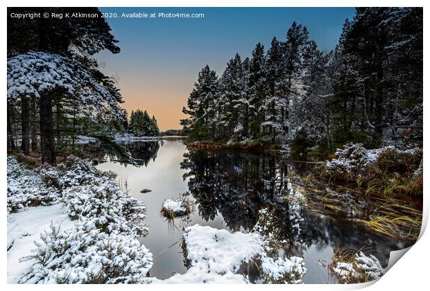 Winter in The Cairngorms Print by Reg K Atkinson