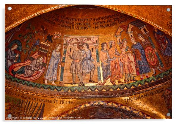 Saint Mark's Basilica Mosaic Venice Italy Acrylic by William Perry