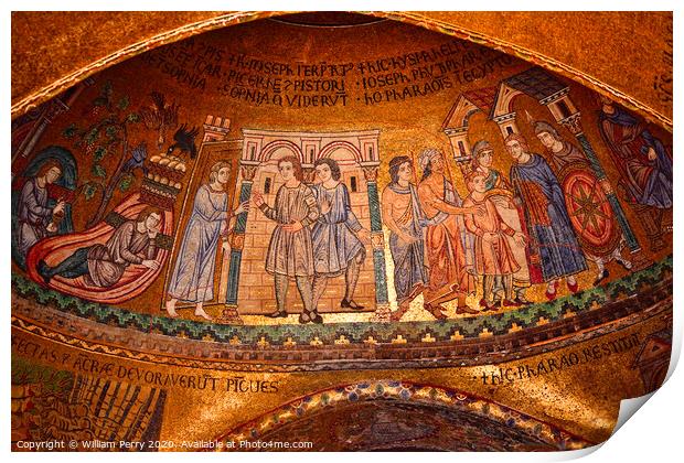 Saint Mark's Basilica Mosaic Venice Italy Print by William Perry