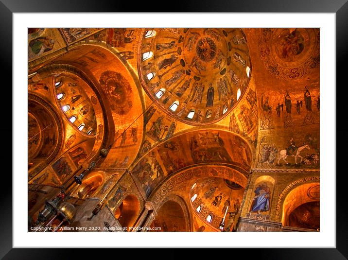 Saint Mark's Basilica Golden Mosaics Venice Italy Framed Mounted Print by William Perry
