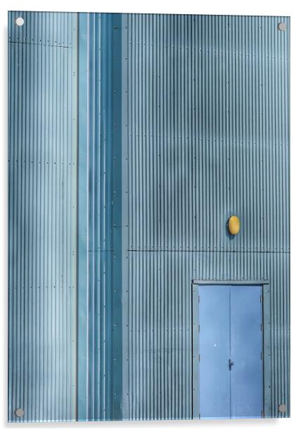 Blue Industrial Building  Acrylic by Jacqui Farrell