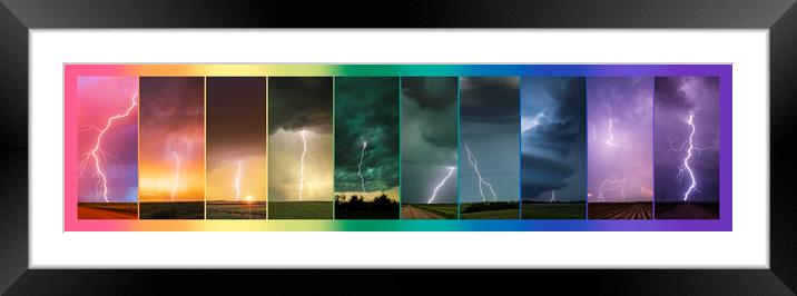 The Spectrum of Lightning  Framed Mounted Print by John Finney