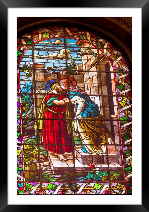 Mary Joseph Stained Glass San Francisco el Grande Madrid Spain Framed Mounted Print by William Perry