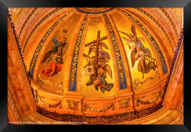 Golden Frescos Dome San Francisco el Grande Madrid Spain Framed Print by William Perry