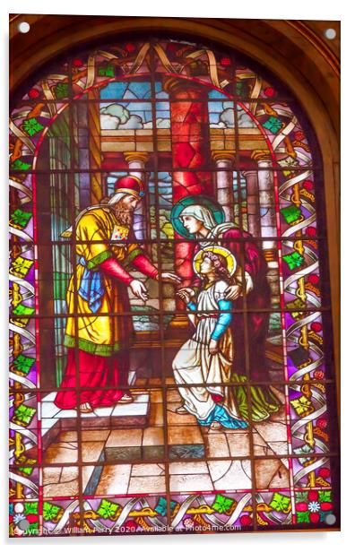Jesus Temple Stained Glass San Francisco el Grande Madrid Spain Acrylic by William Perry