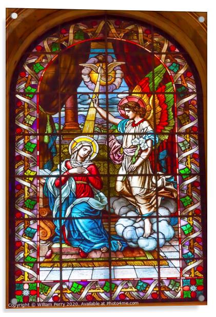 Annunciation Stained Glass San Francisco el Grande Madrid Spain Acrylic by William Perry