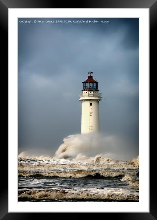 New Brighton Lighthouse in a Storm Framed Mounted Print by Peter Lovatt  LRPS
