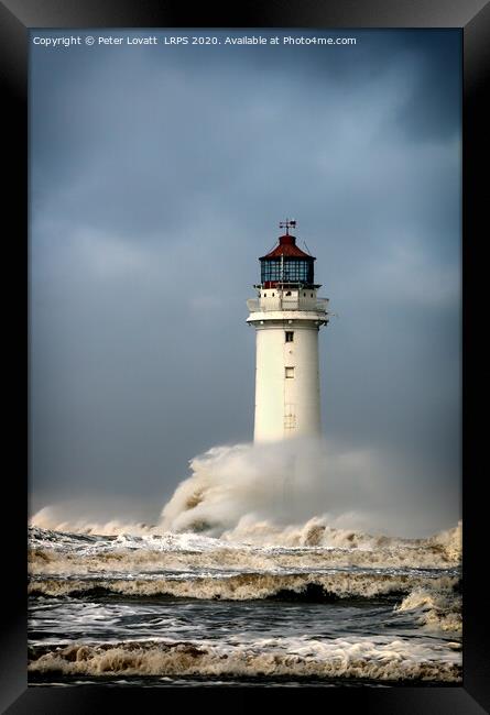 New Brighton Lighthouse in a Storm Framed Print by Peter Lovatt  LRPS