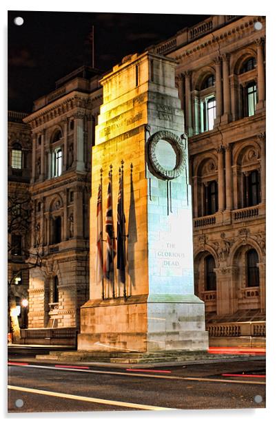 The Cenotaph, Whitehall Acrylic by Phil Hall