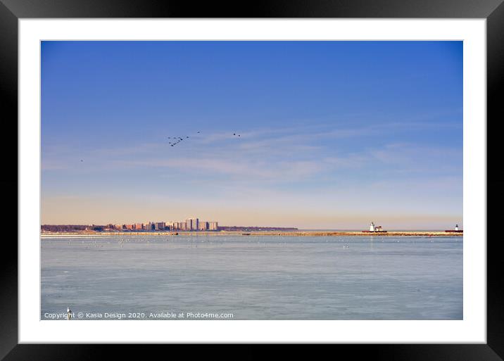 Icy Serenity on Lake Erie Framed Mounted Print by Kasia Design