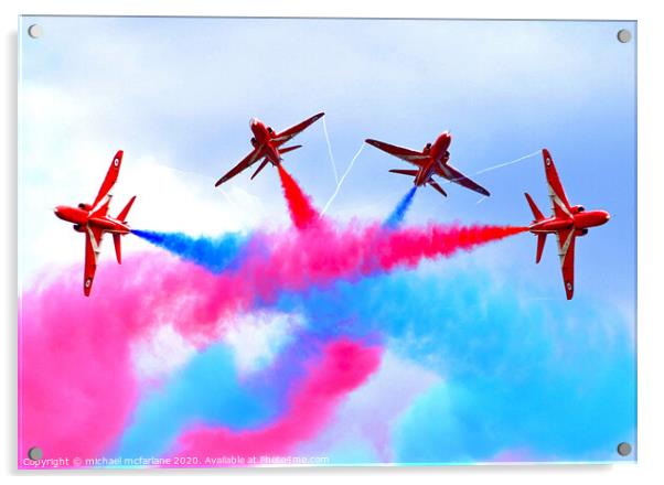 Red Arrows Acrylic by michael mcfarlane