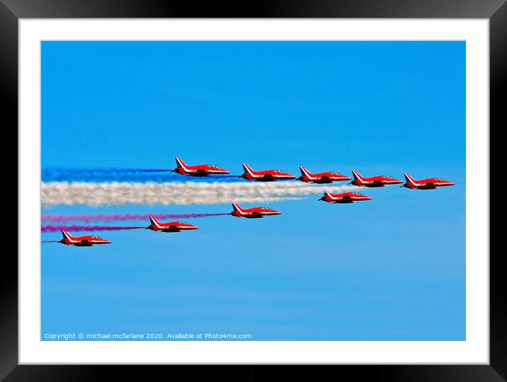 Red Arrows Framed Mounted Print by michael mcfarlane