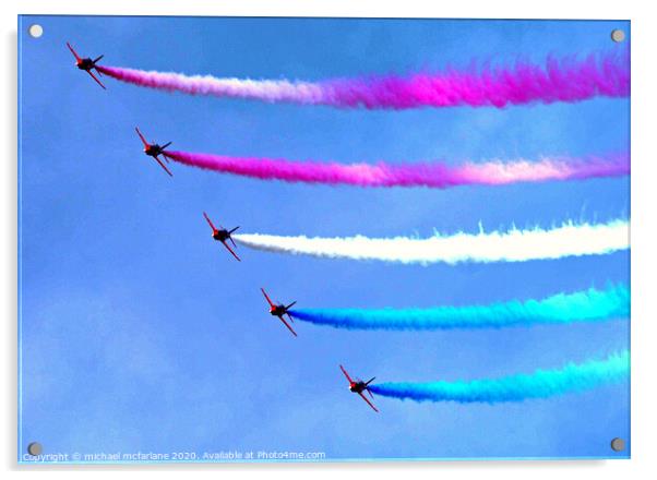 red arrows Acrylic by michael mcfarlane