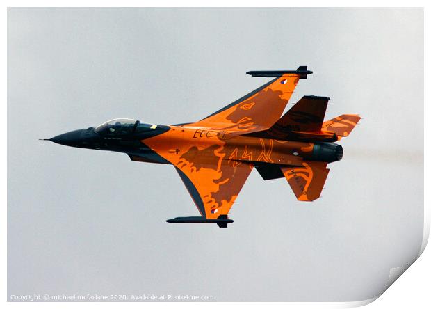 Dutch F16 Print by michael mcfarlane