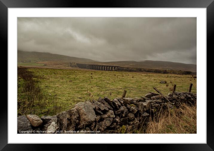 Storm brewing over Ribblehead Framed Mounted Print by Richard Perks