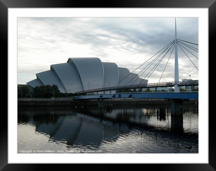The Armadillo and Bells Bridge over the river Clyd Framed Mounted Print by Fiona Williams