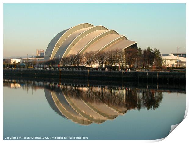 Armadillo and reflection in the River Clyde Print by Fiona Williams