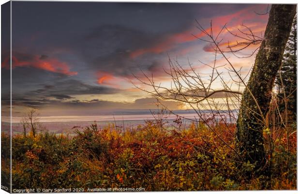 Sunset Over the Severn Canvas Print by Gary Sanford