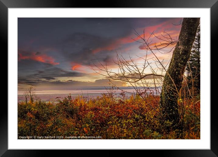 Sunset Over the Severn Framed Mounted Print by Gary Sanford