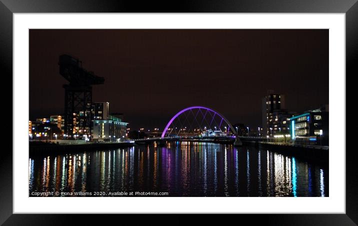 Glasgow at night Framed Mounted Print by Fiona Williams