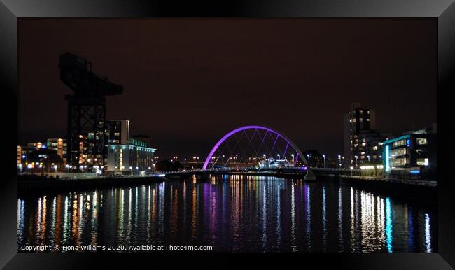 Glasgow at night Framed Print by Fiona Williams