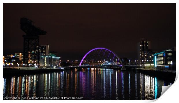 Glasgow at night Print by Fiona Williams