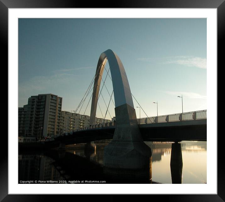 Glasgows Clyde Arc from underneath Framed Mounted Print by Fiona Williams