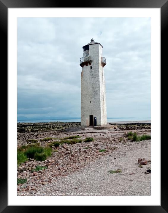 Southerness Lighthouse side on Framed Mounted Print by Fiona Williams