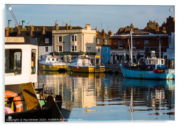 Weymouth Harbour on a still evening Acrylic by Paul Brewer