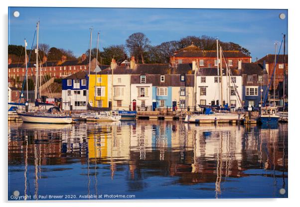 The beautiful Weymouth Harbour on a still April evening Acrylic by Paul Brewer