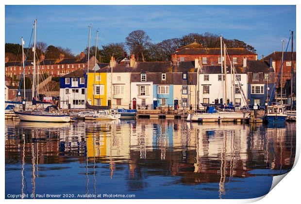The beautiful Weymouth Harbour on a still April evening Print by Paul Brewer