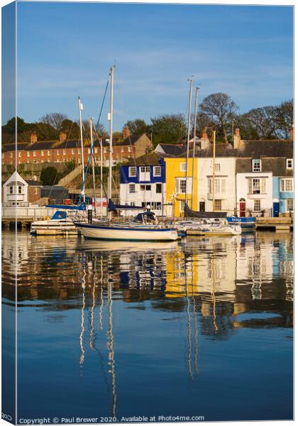Weymouth Harbour in Spring Canvas Print by Paul Brewer