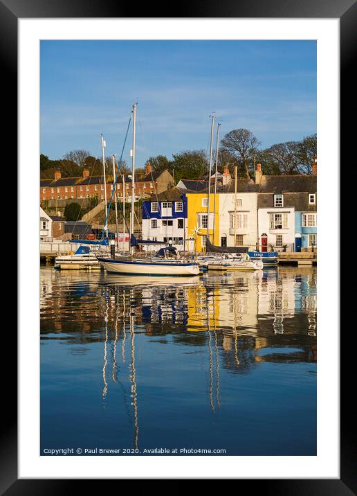 Weymouth Harbour in Spring Framed Mounted Print by Paul Brewer