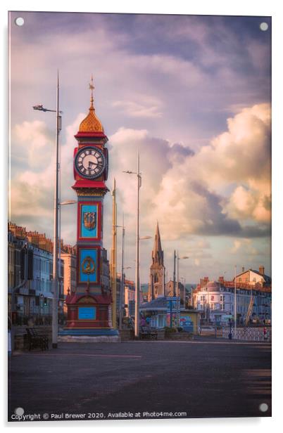 Weymouth Clock Acrylic by Paul Brewer