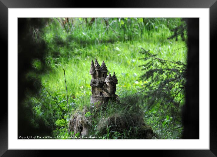 Hidden clay castle in the woods at Ettrick valley Framed Mounted Print by Fiona Williams