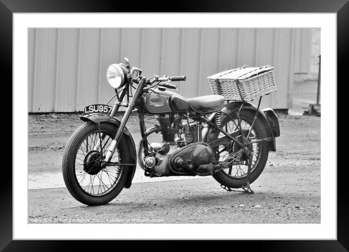 Panther motorbike in black and white taken at the VMCC Blue haze ride out Framed Mounted Print by Fiona Williams