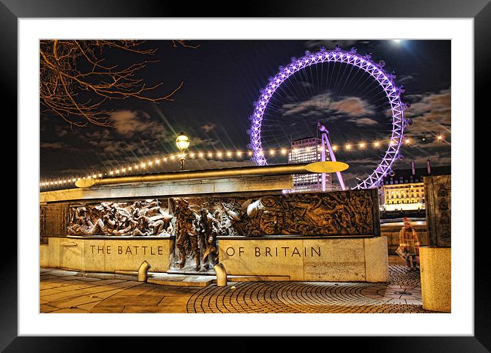 Battle of Britain Monument and London Eye Framed Mounted Print by Phil Hall