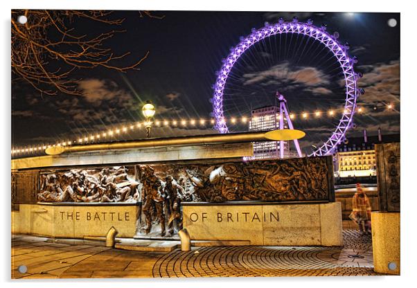 Battle of Britain Monument and London Eye Acrylic by Phil Hall