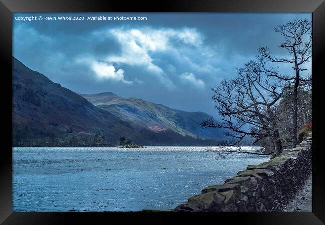 Ullswater on a stormy day Framed Print by Kevin White