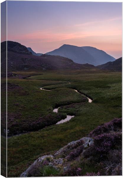 Sunset in the Mountains Canvas Print by John Hughes