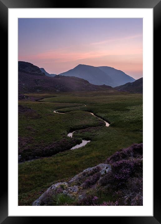 Sunset in the Mountains Framed Mounted Print by John Hughes