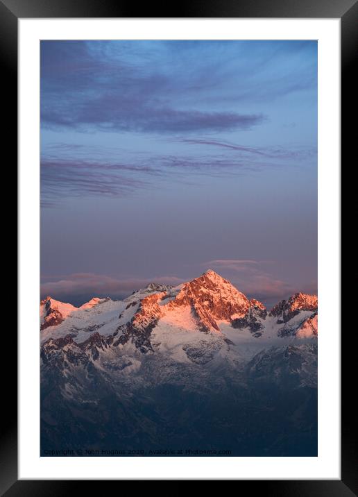 Sunrise in the Alps Framed Mounted Print by John Hughes