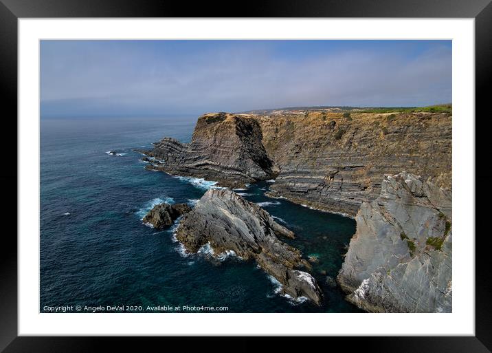 Cabo Sardao Cliffs and Sea in Alentejo Framed Mounted Print by Angelo DeVal