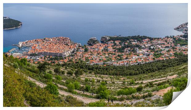 Looking down on Dubrovnik Old Town Print by Jason Wells
