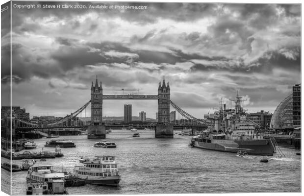 The City of London - Black and White Canvas Print by Steve H Clark