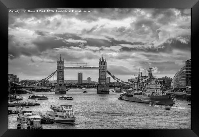 The City of London - Black and White Framed Print by Steve H Clark