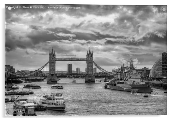The City of London - Black and White Acrylic by Steve H Clark